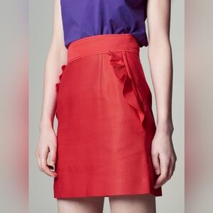 Sandro Paris Cotton Blend Skirt with Ruffled Pockets, VGUC, Size 1/ US size 4